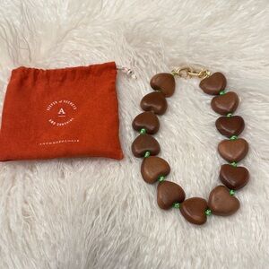 Anthropologie Brown Heart Necklace